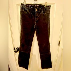 Loft modern boot cut black corduroy pants size 4